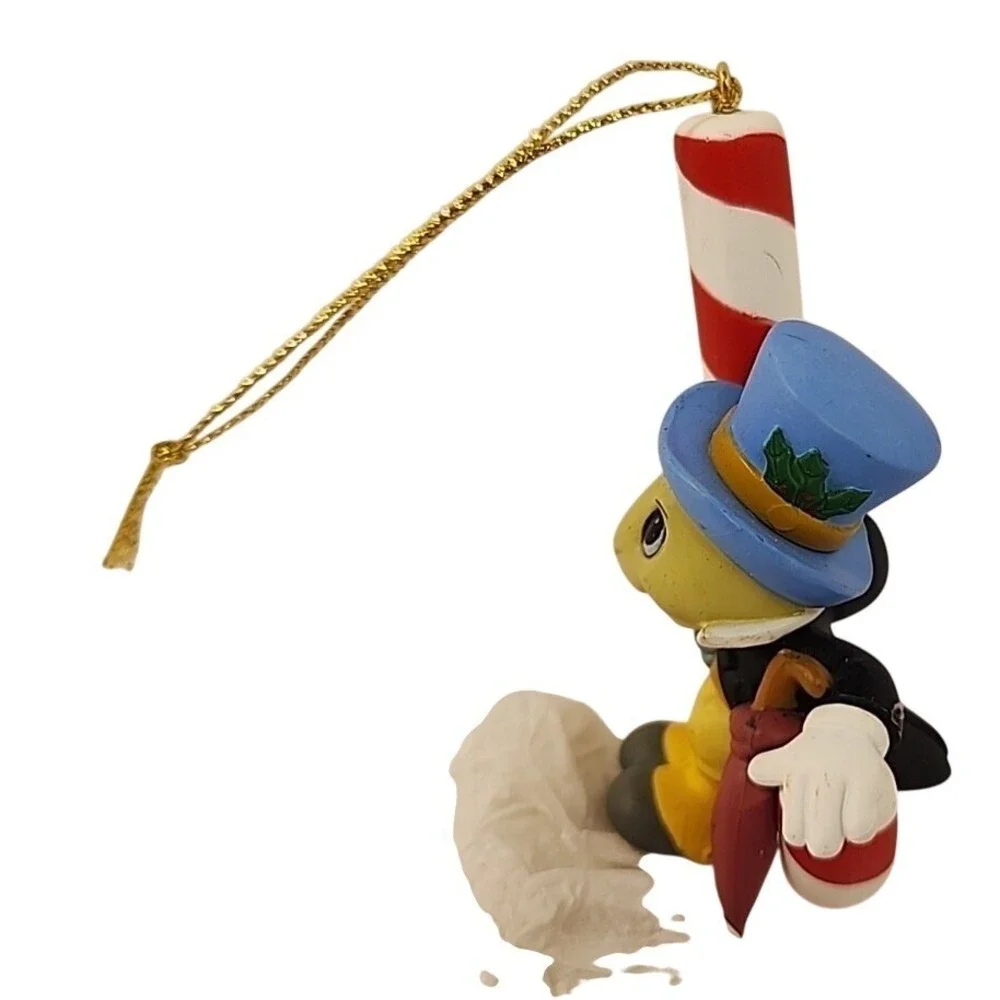 Disney Christmas Magic Jiminy Cricket Candy Cane Ornament Pinocchio Vintage